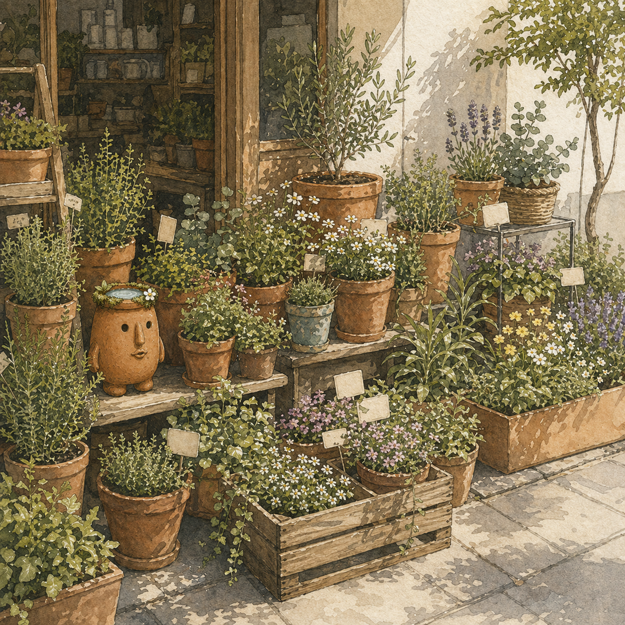 植物店の鉢植えに紛れているNIWAPA